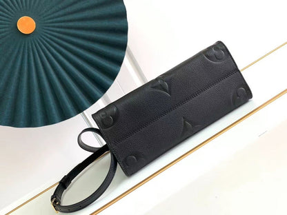 LOUIS VUITTON ONTHEGO PM 25 BLACK MONOGRAM EMPREINTE GIANT CANVAS