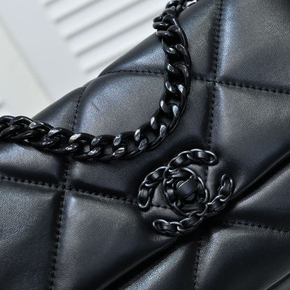 CHANEL 19 FLAP BAG 26CM ALL BLACK