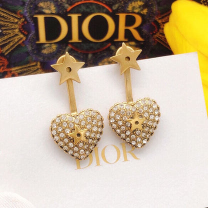 18K Dior Star & Heart Earrings