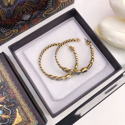 18K Dior Vintage Crystals Earrings
