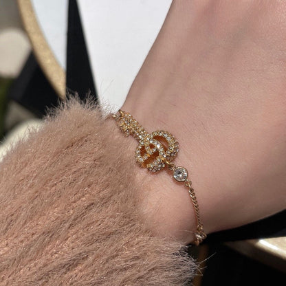 18K Double Gucci Crystal Key Bracelet