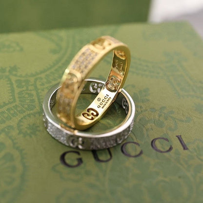 18K Double Gucci Icon Full Diamonds Ring