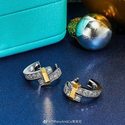 18K Tiffany Edge Hoop Earrings