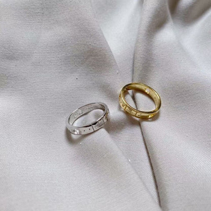 18K Double Gucci White Gold Ring