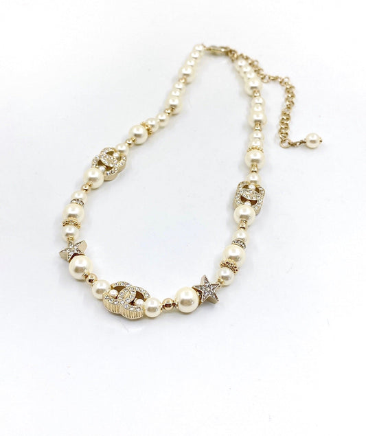 18K  Chanel Pearl Diamonds Necklace