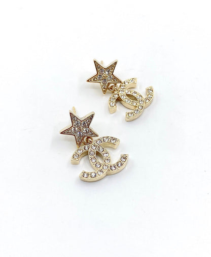 18K  Chanel Star Diamond Earrings