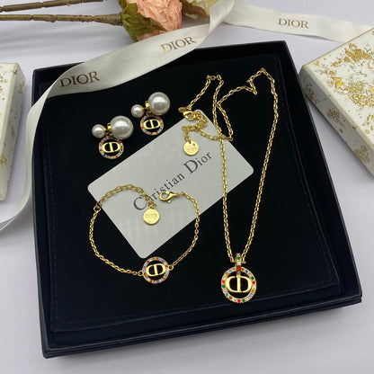 18K Petit Dior Multicolor Crystals Necklace