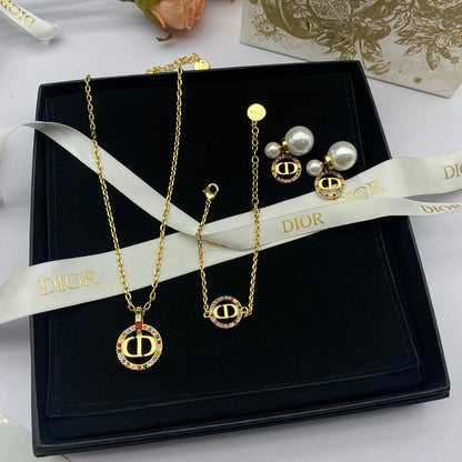 18K Petit Dior Multicolor Crystals Necklace