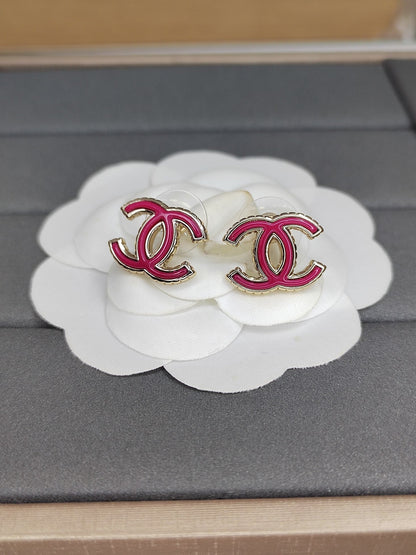 18K  Chanel Pink Earrings