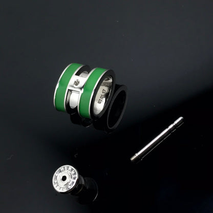 18k Mini Pop Hermes Green Earrings