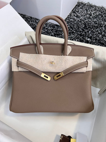 HERMES BIRKIN 25CM BROWN TOGO LEATHER GOLD HARDWARE