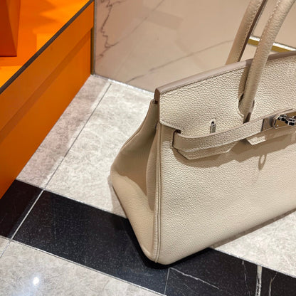 HERMES BIRKIN 30CM CREAMY WHITE TOGO LEATHER SILVER HARDWARE