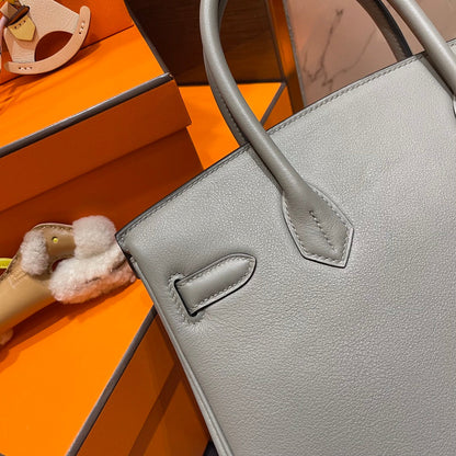 HERMES BIRKIN 30CM GREY SWIFT LEATHER GOLD HARDWARE