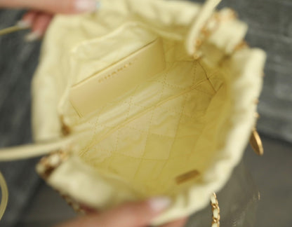 CHANEL 22 ANTIBA HOBO BAG BEIGE 20CM