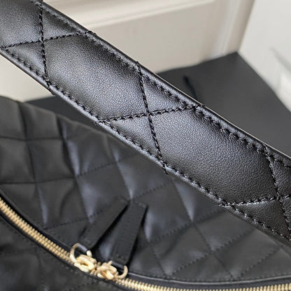 CHANEL LARGE HOBO 37CM BLACK LAMBSKIN GOLD HARDWARE