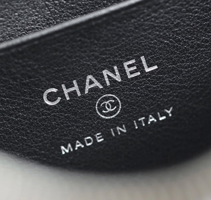 CHANEL VANITY CASE 17 BLACK LAMBSKIN SILVER HARDWARE
