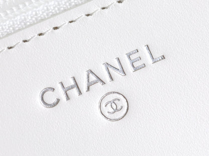 CHANEL WOC 19 WHITE LAMBSKIN SILVER HARDWARE