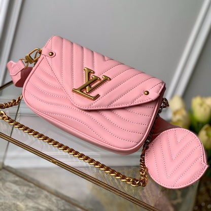 LOUIS VUITTON MULTI-POCHETTE PINK CALFKIN 19CM CROSS BODY BAG