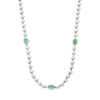Double Gucci Interlocking Gucci Green Necklace
