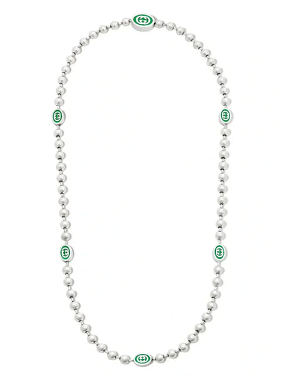 Double Gucci Interlocking Gucci Green Necklace