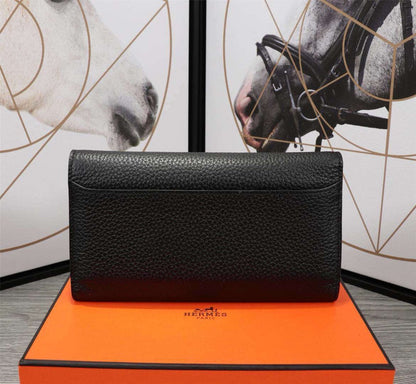 HERMES CLUTCH CONSTANCE 20.5 BLACK CALFSKIN SILVER HARDWARE