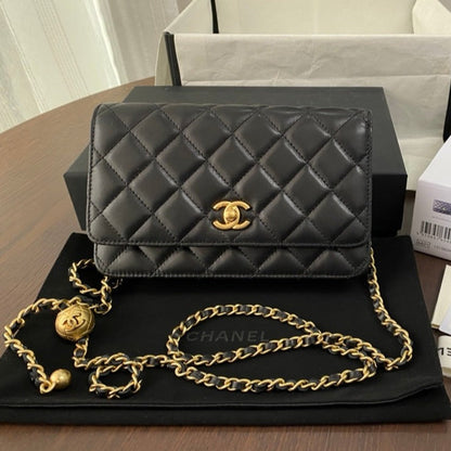 CHANEL CLASSIC WOC 19CM BLACK LAMBSKIN GOLD HARDWARE