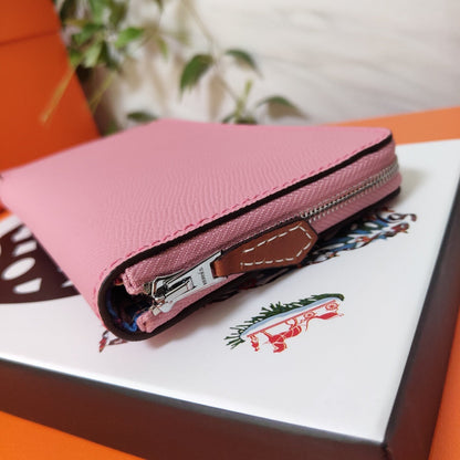 HERMES Zipper Wallet 20 Light Pink Epsom