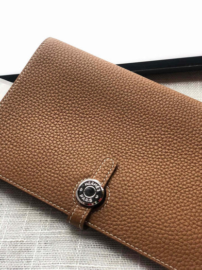 HERMES Dogon Wallet 20 Tan Togo Shw