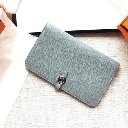 HERMES Dogon Wallet 20 Navy Blue Togo Shw