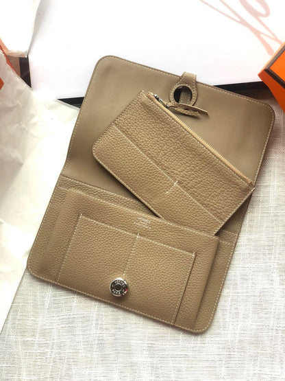HERMES Dogon Wallet 20 Brown Togo Shw