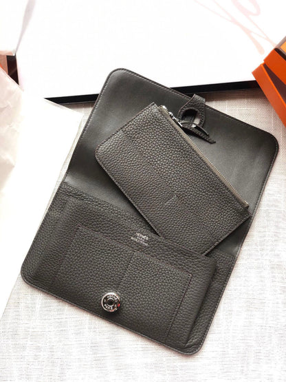 HERMES Dogon Wallet 20 Dark Brown Togo Shw