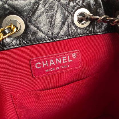 CHANEL GRABRIELLE SMALL 24 BACKPACK IN BLACK CALFSKIN