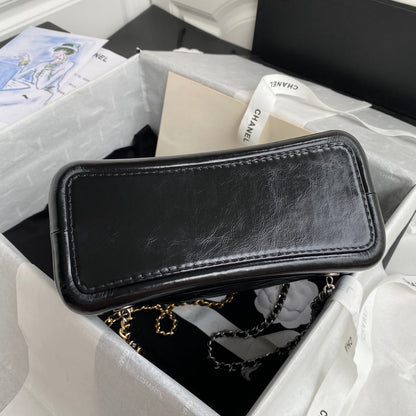CHANEL GRABRIELLE SMALL 24 BACKPACK IN BLACK CALFSKIN