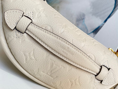 LOUIS VUITTON LV BUMBAG WAIST BAG 37 IN CREAM GRAINED CALFSKIN