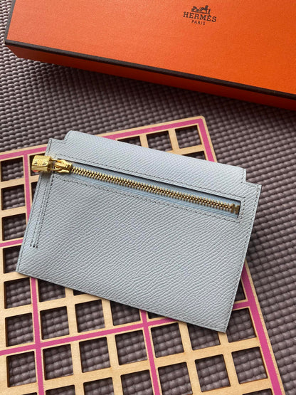 HERMES Kelly Pocket 13.5 Light Grey Epsom Ghw