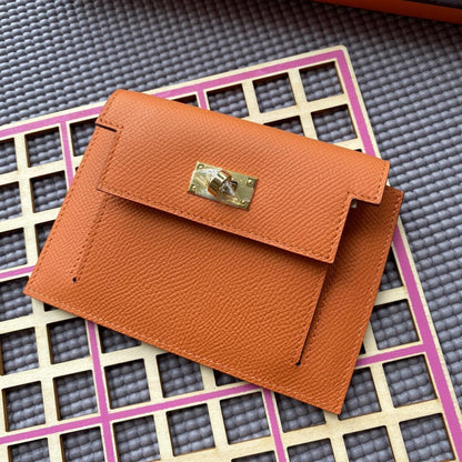 HERMES Kelly Pocket 13.5 Orange Epsom Ghw
