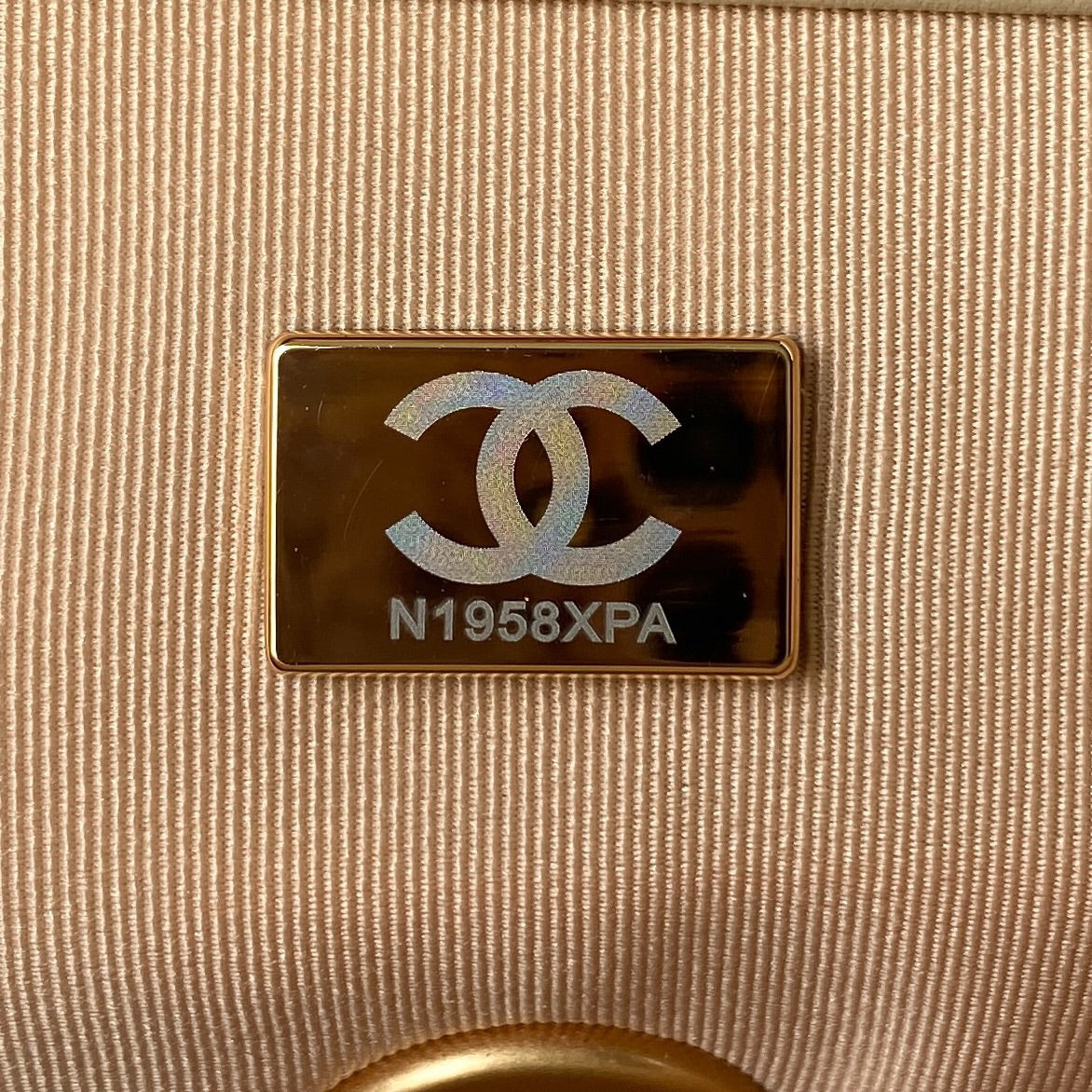 CHANEL LARGE 30 FLAP BAG IN BEIGE CREAM LAMBSKIN
