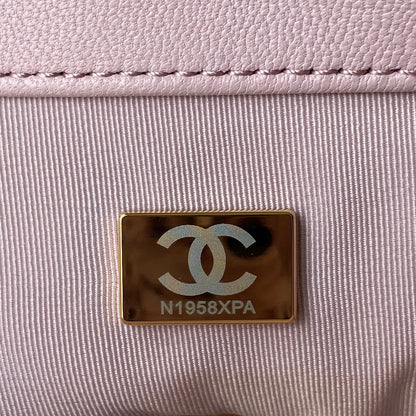 CHANEL 26 SMALL BAG IN LIGHT PINK CALFSKIN