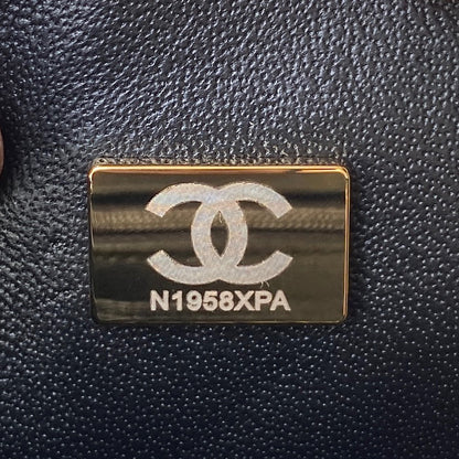 CHANEL FLAP BAG 20 IN BLACK CALFSKIN GOLD CHAIN