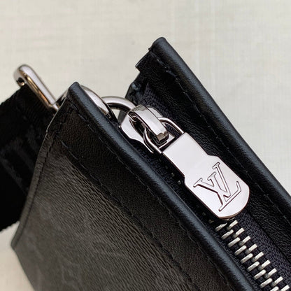LOUIS VUITTON ANPHA WEARABLE WALLET 18 IN BLACK MONOGRAM ECLIPSE REVERSE CALFSKIN