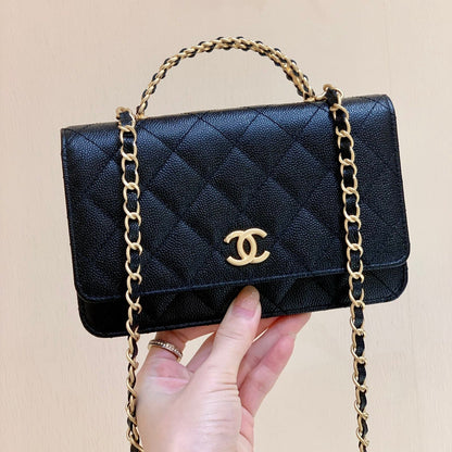CHANEL 25S BLACK BAG IN 19 CAVIAR LEATHER
