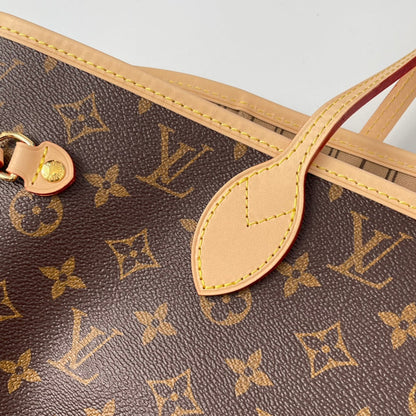 LOUIS VUITTON NEVERFULL MM 32 BROWN BEIGE MONOGRAM CANVAS