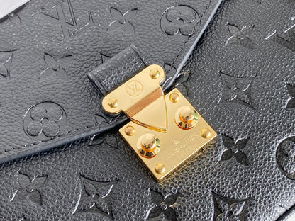 LOUIS VUITTON LV 25S POCHETTE METIS 25 IN BLACK MONOGRAM COATED CANVAS GOLD HARDWARE