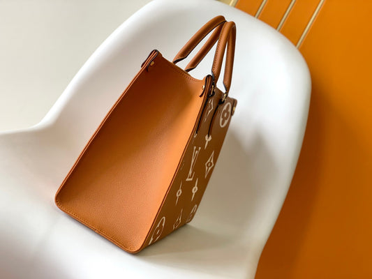 LOUIS VUITTON ONTHEGO MM 35CM ORANGE WHITE