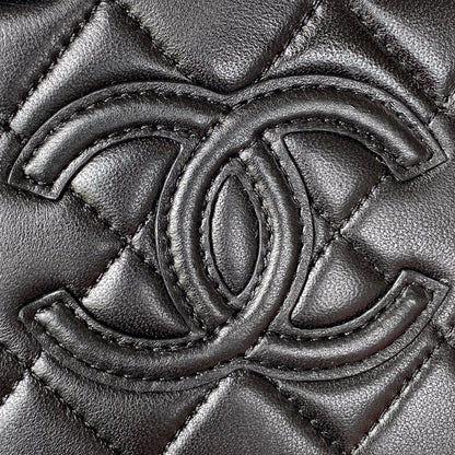 CHANEL MINI 15 BOX BAG IN BLACK CALFSKIN GOLD HARDWARE