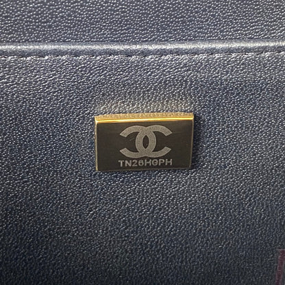 CHANEL MINI 15 BOX BAG IN BLACK CALFSKIN GOLD HARDWARE