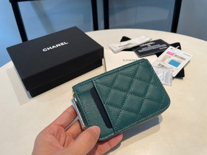 CHANEL ZIPPED COIN PURSE 11 OCEAN GRAINED CALFSKIN
