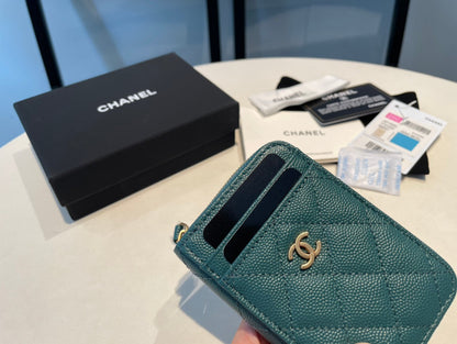CHANEL ZIPPED COIN PURSE 11 OCEAN GRAINED CALFSKIN