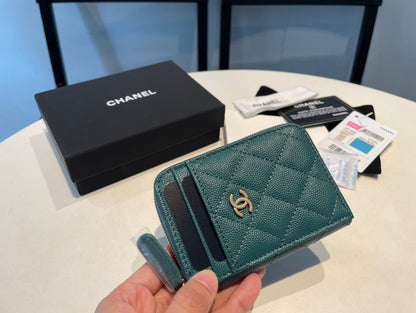 CHANEL ZIPPED COIN PURSE 11 OCEAN GRAINED CALFSKIN