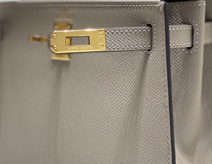 HERMES KELLY MINI 20 BAG IN LIGHT BROWN CALFSKIN WITH GOLD HARDWARE